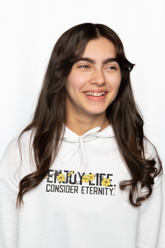 Enjoy Life. Consider Eternity.® Hoodie with Floral Design