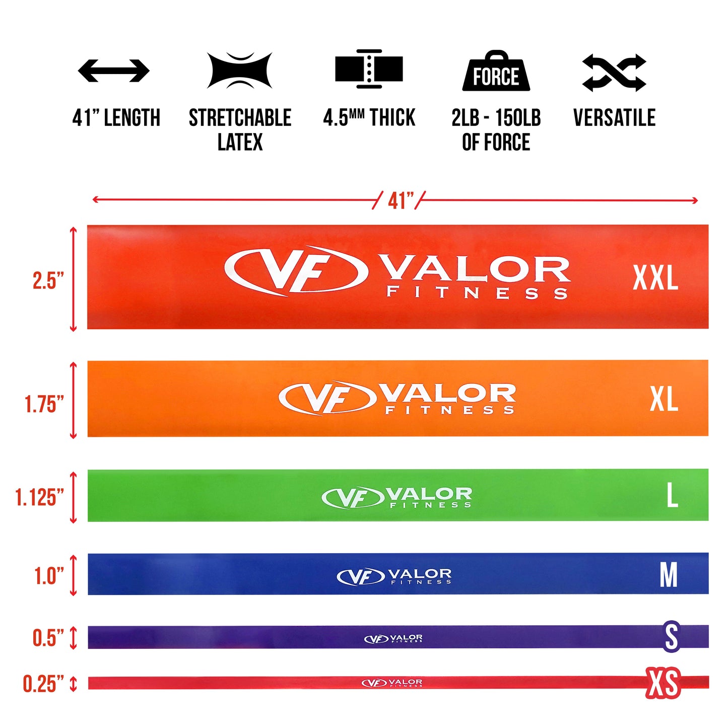 Strength Resistance Bands (6 Sizes)