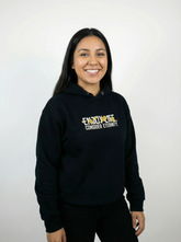Women's Black Hoodie with Floral Design