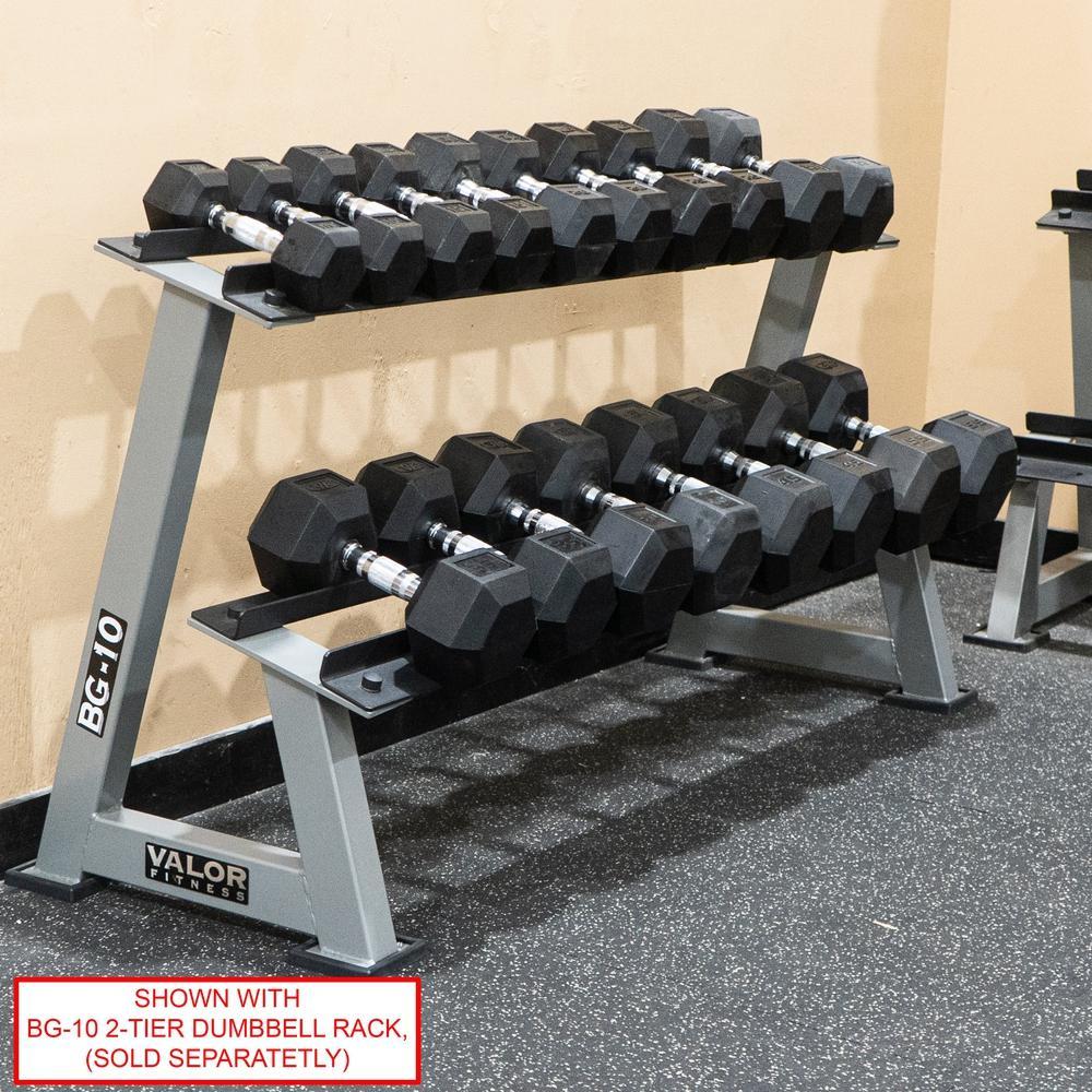 Rubber Coated Hex Dumbbells (3-70lbs)